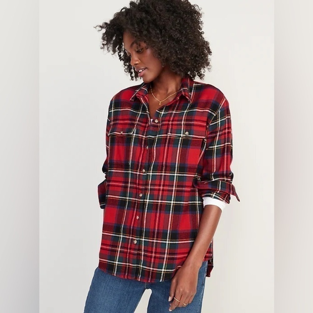 Old Navy - Flannel Boyfriend Tunic Shirt